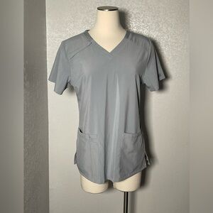 Gray Women's V-Neck Top scrub top